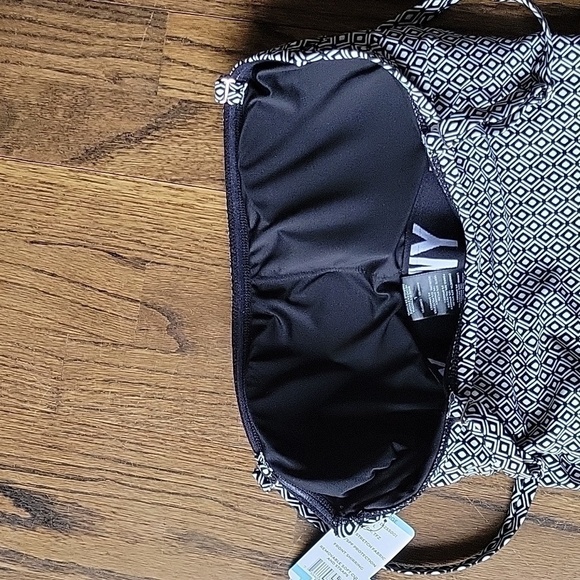 DKNY swimsuit one piece black white tommy control slimming geometric Design Sz.L - Picture 13 of 16